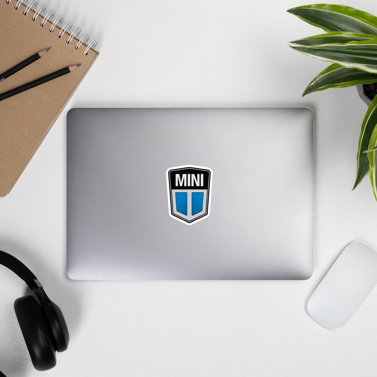 Old Mini Cooper Blue Logo Sticker
