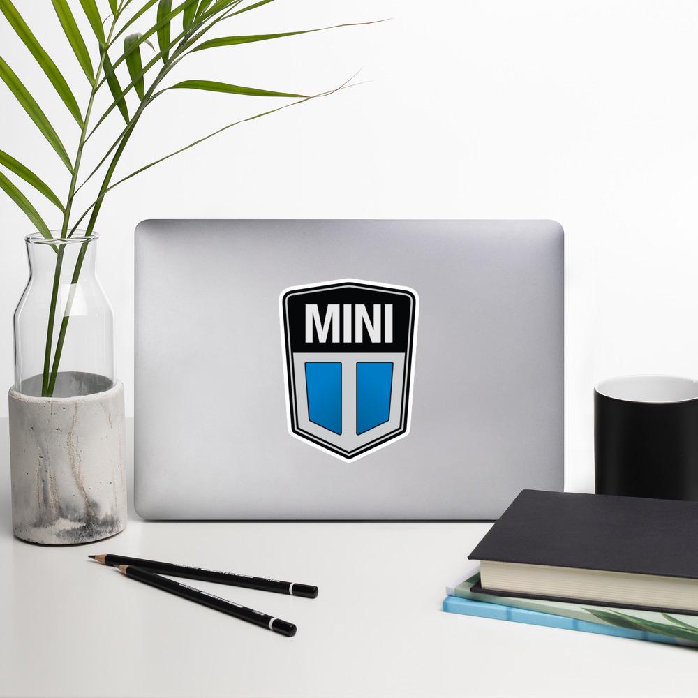 Old Mini Cooper Blue Logo Sticker