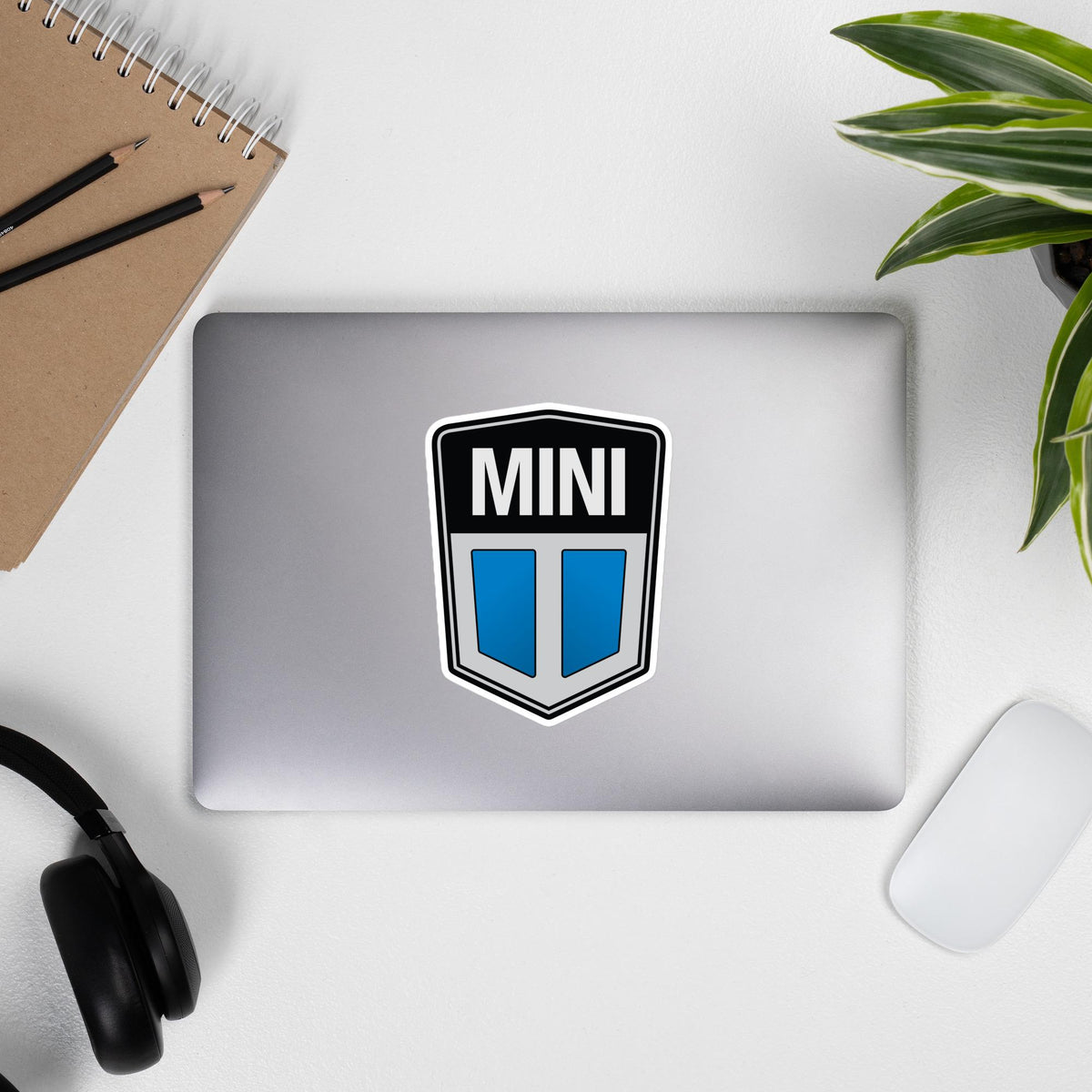 Old Mini Cooper Blue Logo Sticker