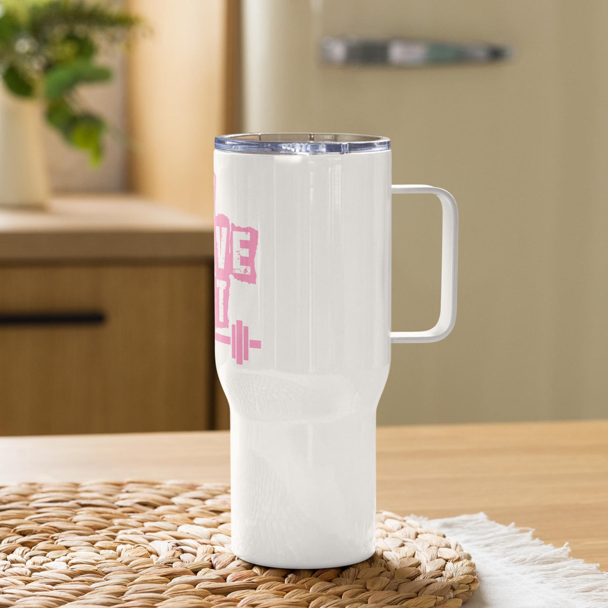 Live Love Lift - Sports and Fitness Theme Travel mug with a handle