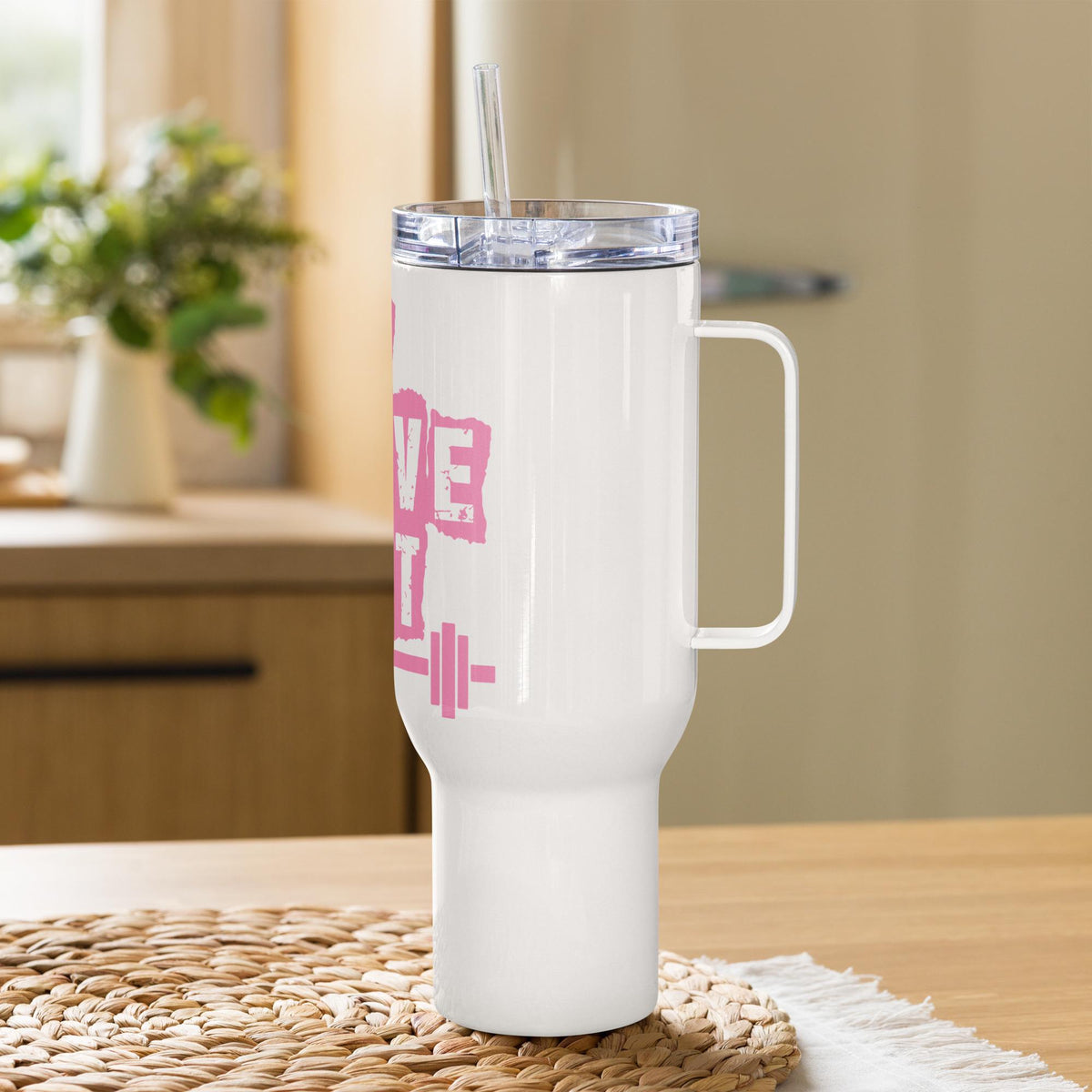 Live Love Lift - Sports and Fitness Theme Travel mug with a handle