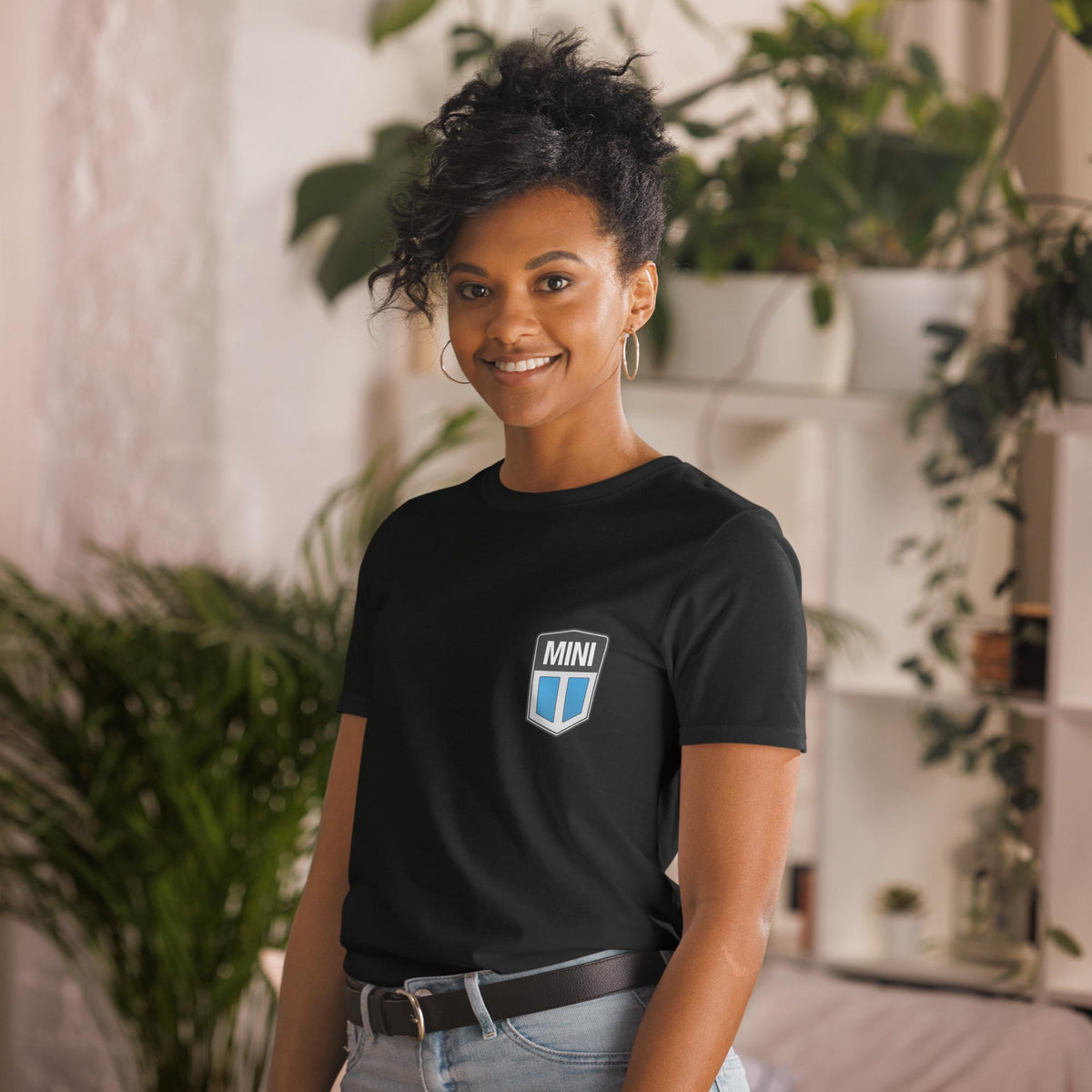 Old Mini Cooper Blue Emblem Short-Sleeve Unisex T-Shirt