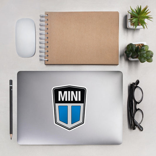 Old Mini Cooper Blue Logo Sticker
