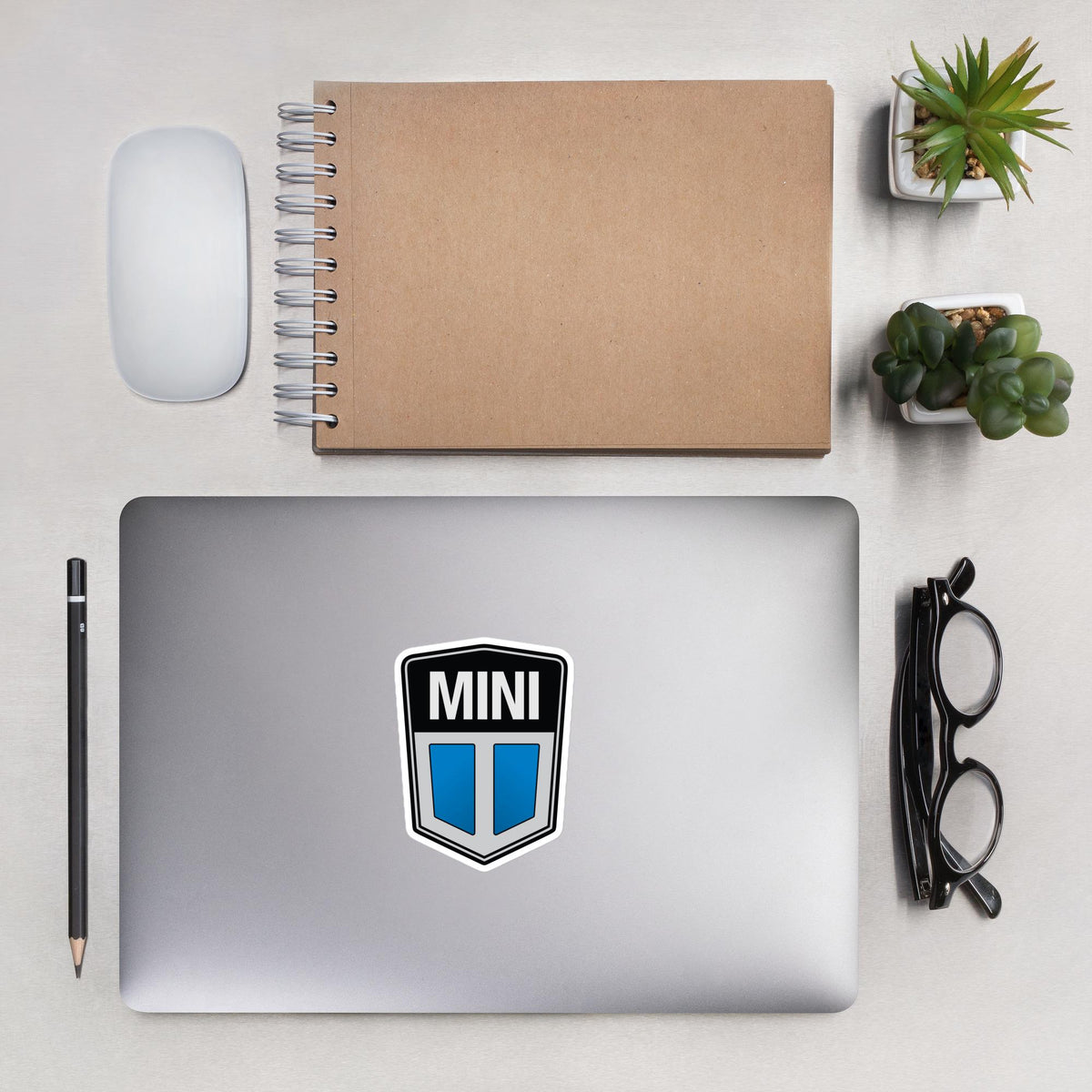 Old Mini Cooper Blue Logo Sticker