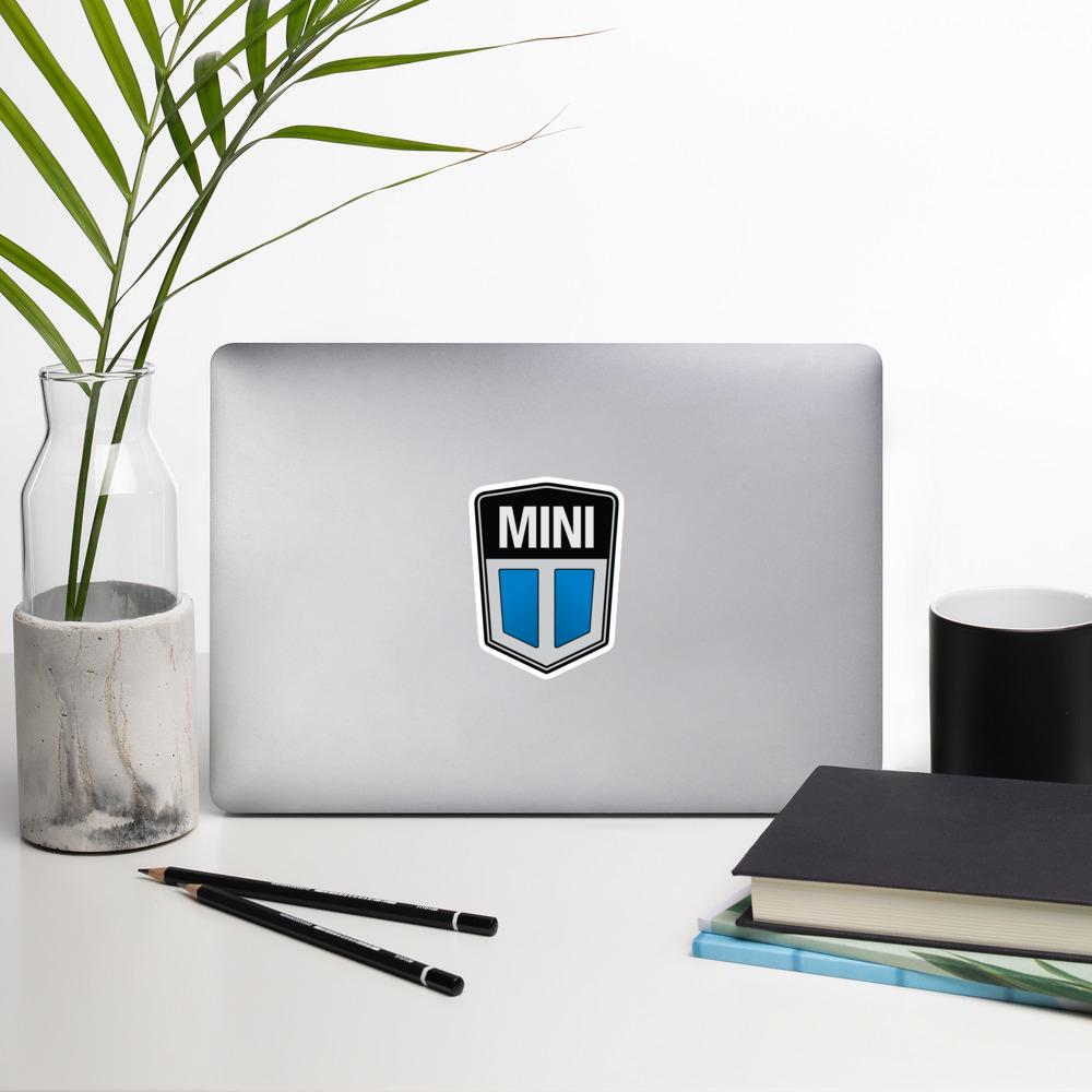 Old Mini Cooper Blue Logo Sticker