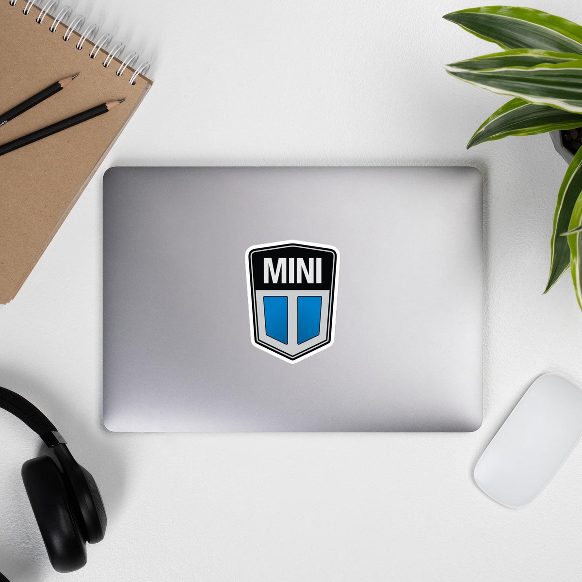 Old Mini Cooper Blue Logo Sticker