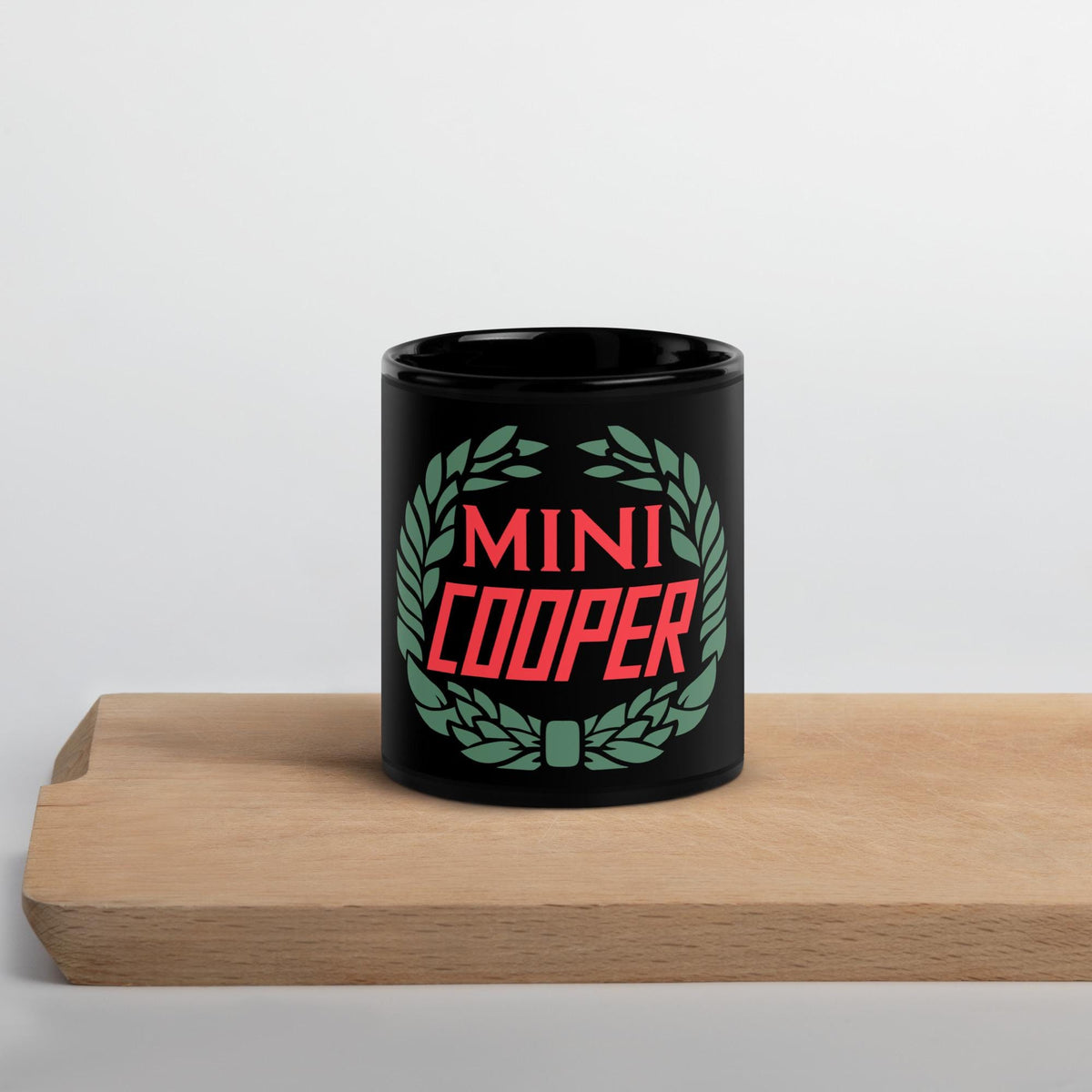 Old Mini Cooper Logo Ceramic Black Glossy Mug