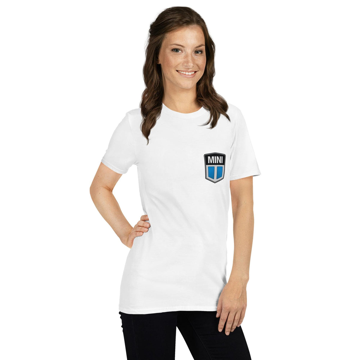 Old Mini Cooper Blue Emblem Short-Sleeve Unisex T-Shirt