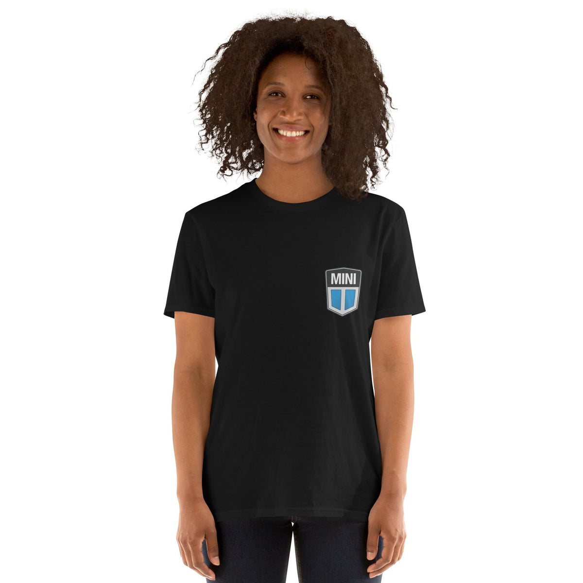 Old Mini Cooper Blue Emblem Short-Sleeve Unisex T-Shirt