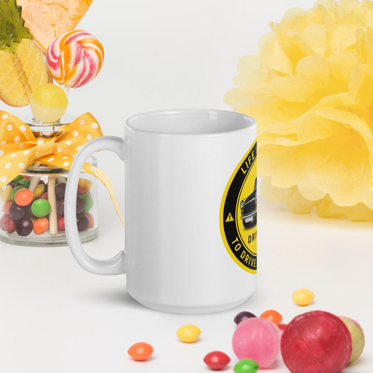 Life's Too Short to Drive Boring Cars White Glossy Mug