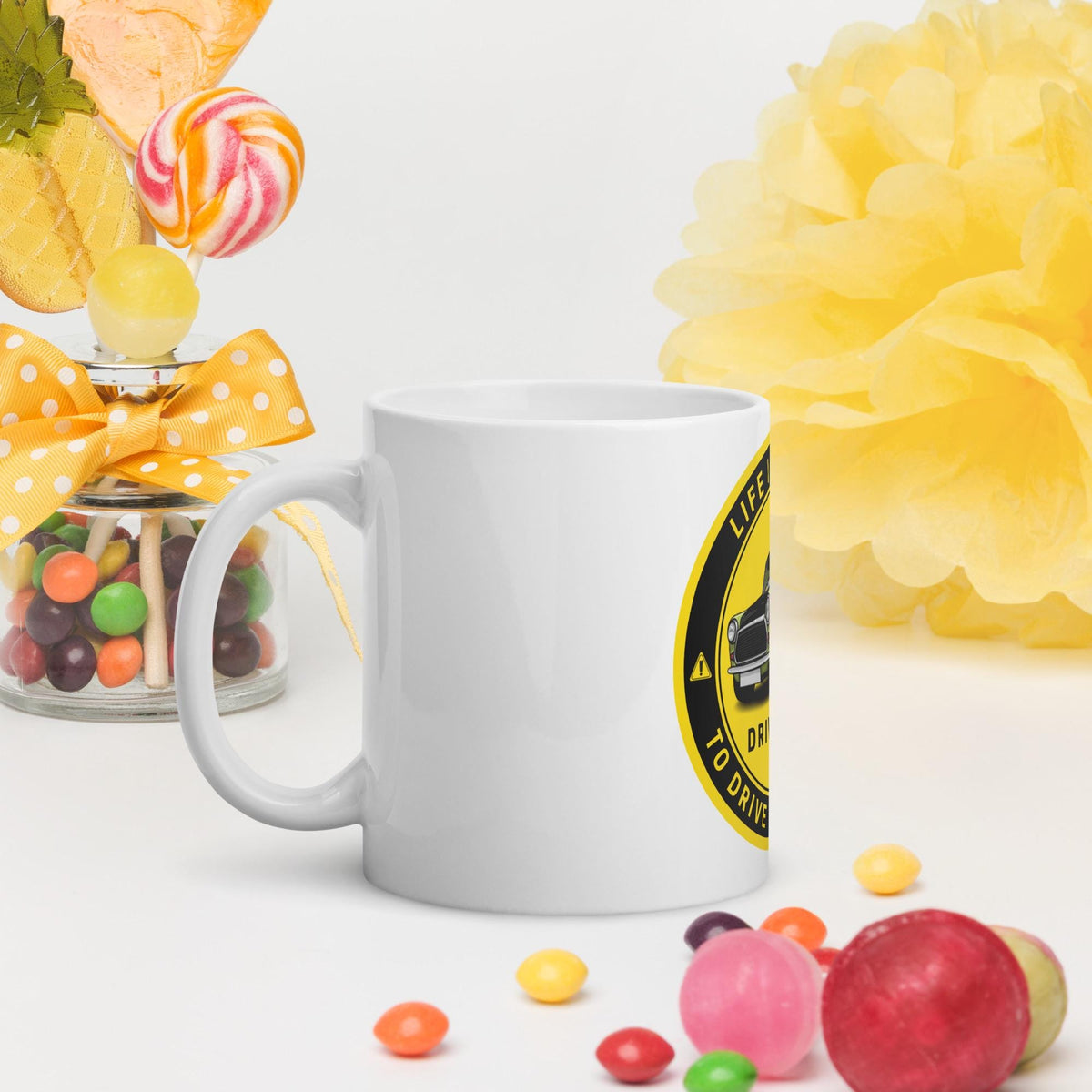 Life's Too Short to Drive Boring Cars White Glossy Mug